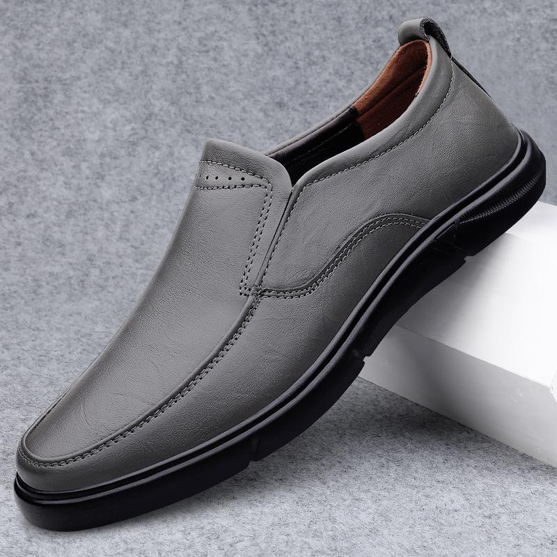 FashionBreathable Male Slip on Driving Shoes Genuine Leather Men Casual Shoes Luxury Brand Mens Loafers Simple Moccasins Business Flats