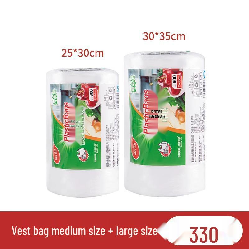 Food-Grade Vest-Style Disposable Plastic Kitchen Bags for Fresh Storage - Various Sizes