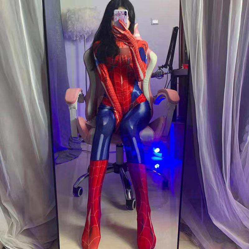 Spiderman Cosplay: Sexy Open-Crotch Lingerie Set with Removable Pieces for Role Play