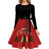 Women's Vintage Christmas Print Round Neck Casual Dress