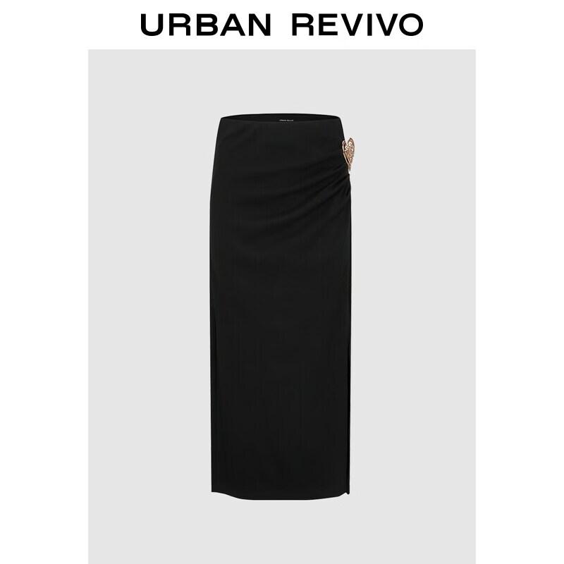 

UR 2026 Women s Relaxed Elegant Pleated Skirt with Metal Trim XL
