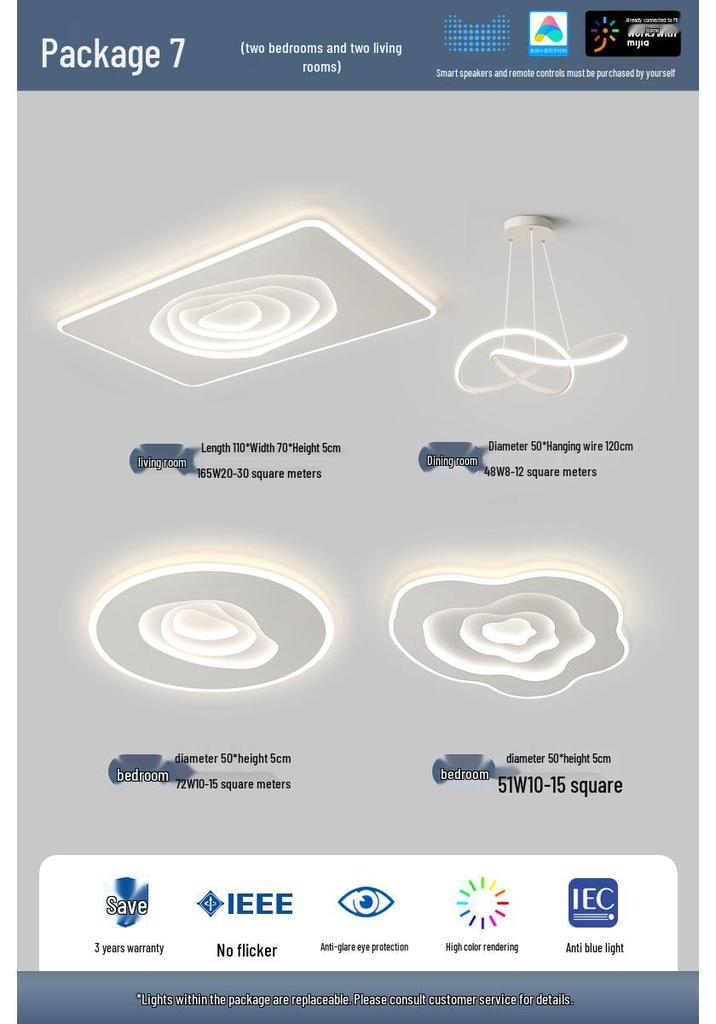 Minimalist Cloud-Shaped Ceiling Light with Mijia Smart Support for Living Room