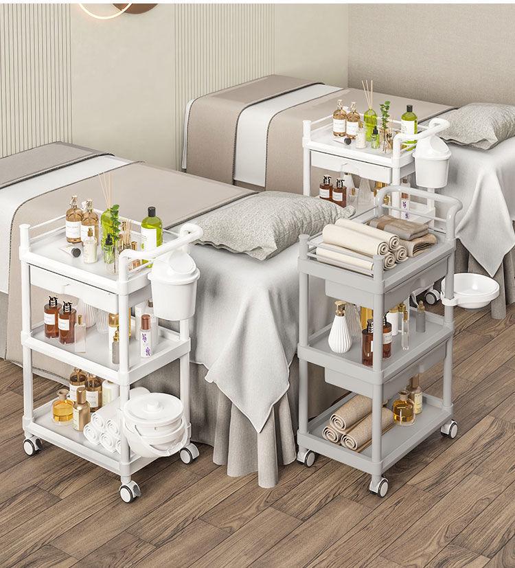High-End Friseurtrolley: Bewegliches Aufbewahrungsregal für Schönheitswerkzeuge für Salon & Gesundheitszentrum