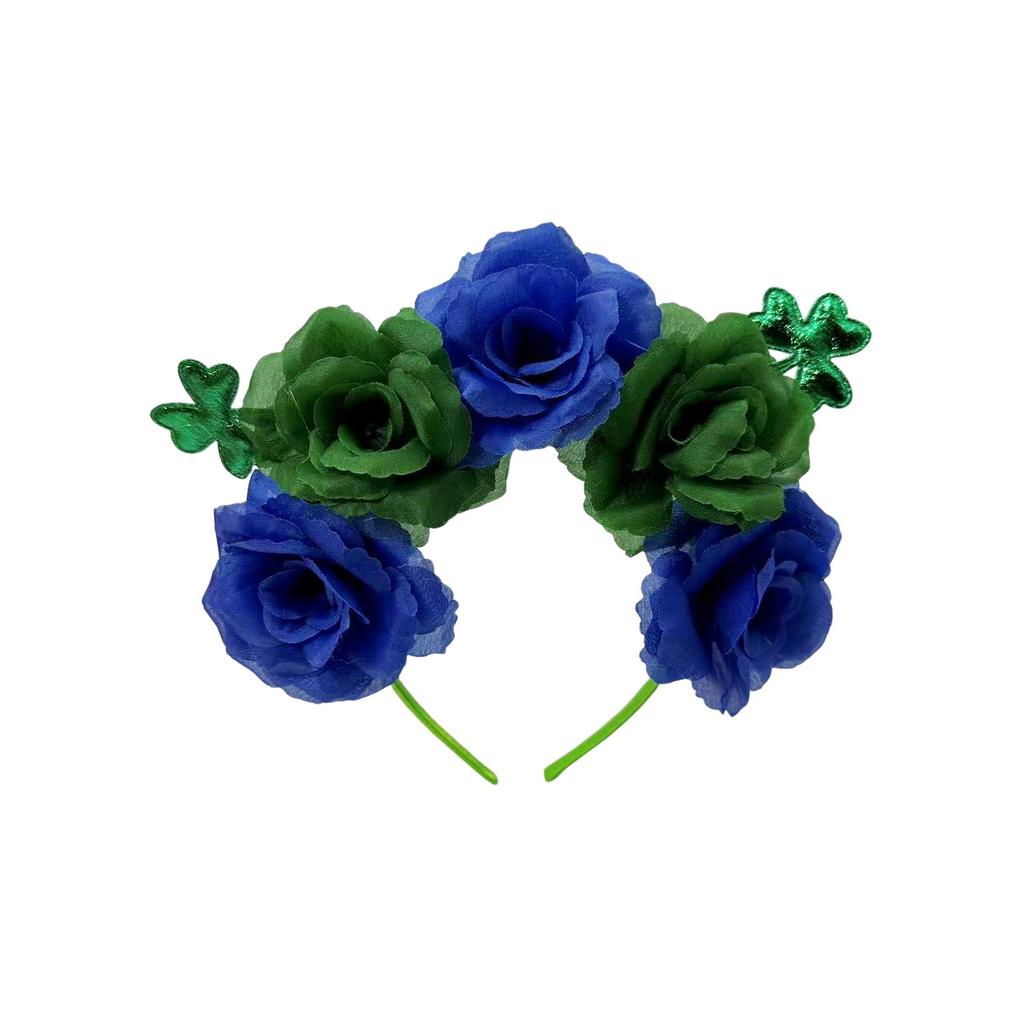 New Irish Day Headband Clover Rose Headband St. Patrick's Day Carnival Party Headpiece