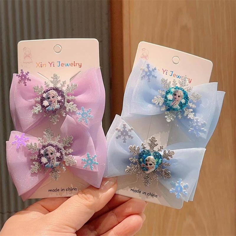 Çocuk Saç Tokası Anime Prenses Elsa Anna Fiyonklu Saç Tokası Kız Kawaii Saç Klipsleri Saç Tokası Doğum Günü Oyuncak Hediye