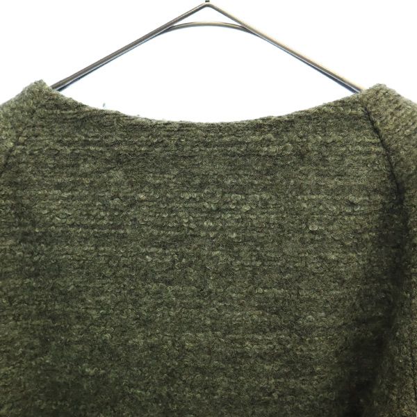 Opening Ceremony Sweter damski używany z mieszanki wełny z obramowaniem, z długim rękawem, dzianinowy, khaki S