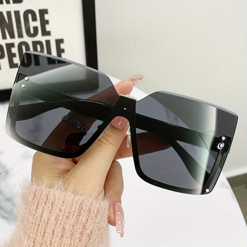 Ladies Rimless Oversized Fashion Sunglasses Trend Driver Driving Glasses Outdoor Cycling Sports Fishing Sunglasses UV400