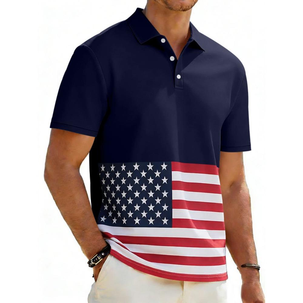 

Европейская и американская летняя мужская простая деловая повседневная рубашка-поло с коротким рукавом S темно-синий