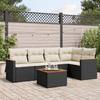 VidaXL Salon de Jardin avec Coussins 6 pcs, Canapés de Terrasse, Ensemble de Meubles de Patio, Mobilier d'Extérieur, Noir 3225951