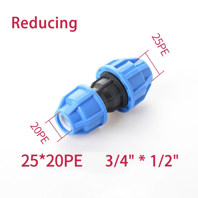 1pcs 20/25/32mm 1/2" 3/4" 1" PE Pipe Quick Connector Elbow Reducing Water Pipe Joint Tap Water Irrigation