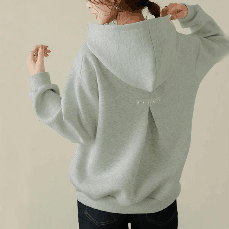 Women's Hooded Sweatshirt Simple Beaded Solid Color Loose Top