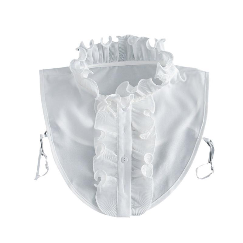 

Ruffle Faux Collar Decorative Collars for Clothes Suit Removable False Collar Universal Shawl Elegant Top Lapel Shawl 1