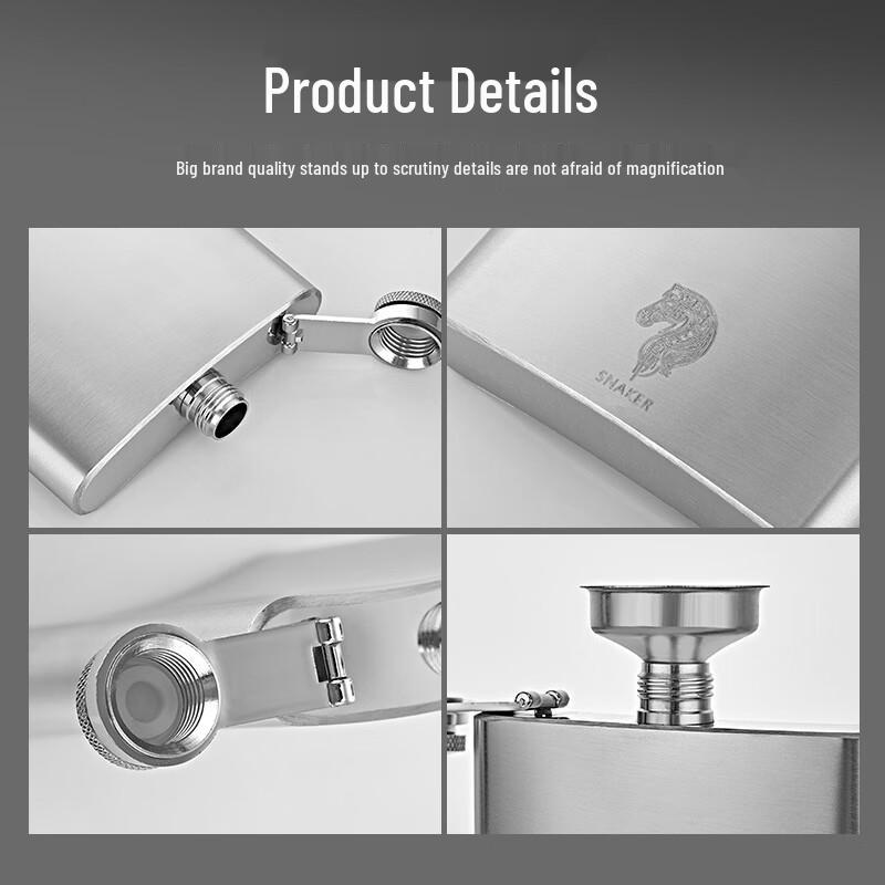 Portable 316 Stainless Steel Hip Flask