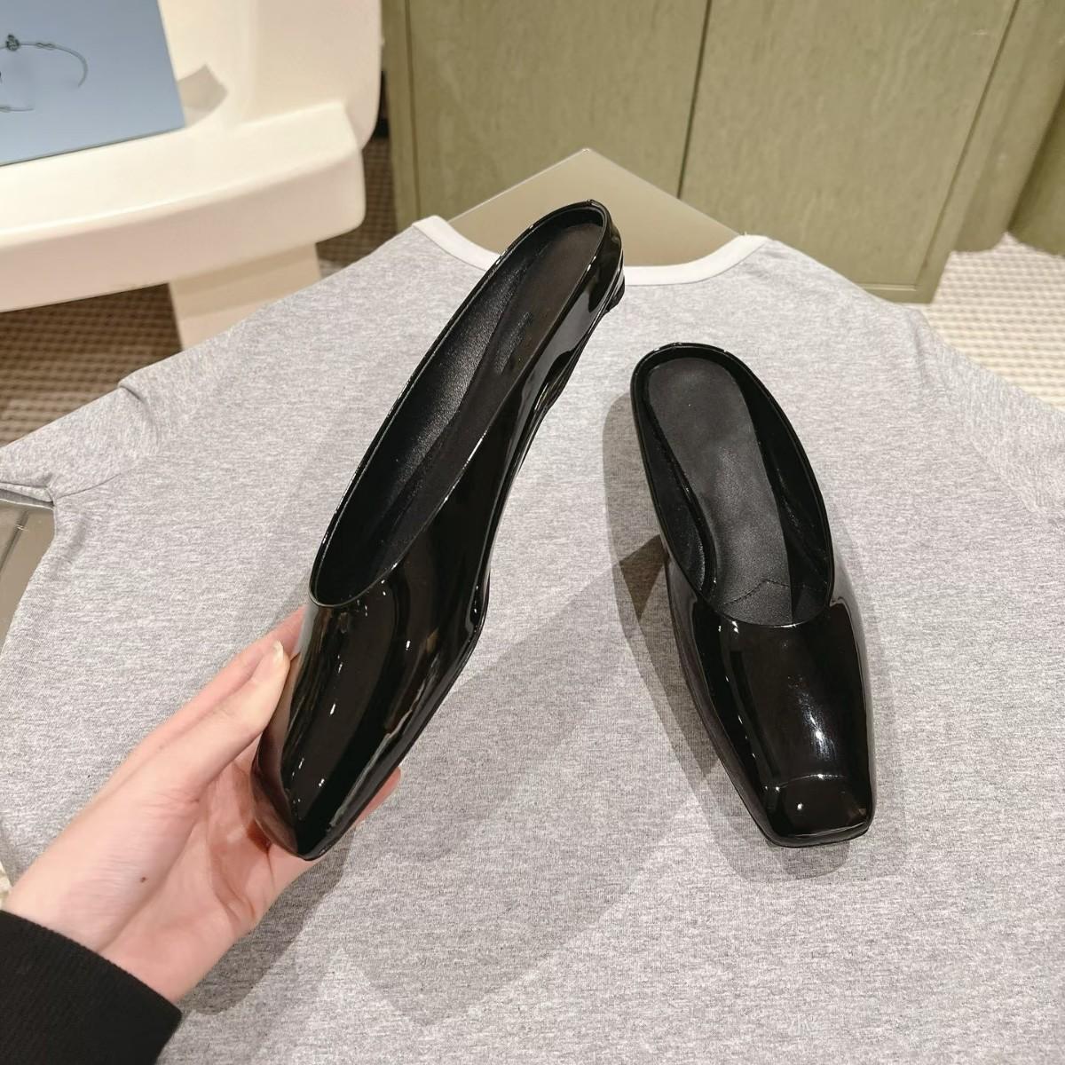 

Fashion The 2025 New Square-Toed Low-Heeled Flat Shoes Are A Stunning French Flip-Top For Women S Outerwear 35 чёрный