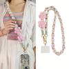 Bohemian Daisy Flower Braided Lanyard Mobile Phone Chain Strap Cute Flower Cross-Body Shoulder Strap Mobile Phone Lanyard Long Hand-Braided Chain