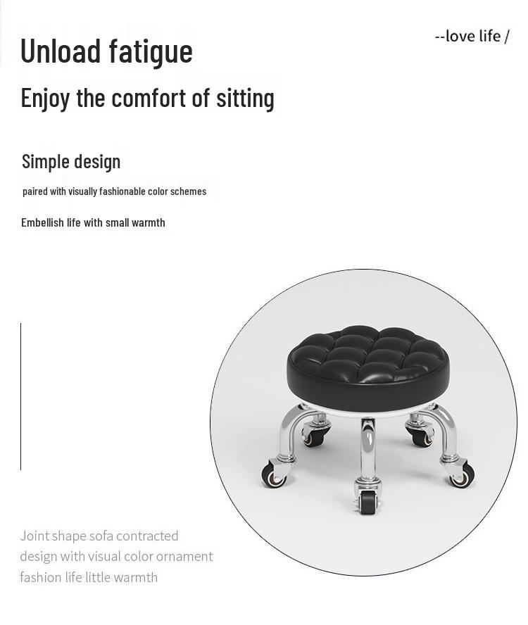 Silent Household Low Stool on Wheels - Multipurpose for Shoe Changing, Baby Moving, and Floor Cleaning