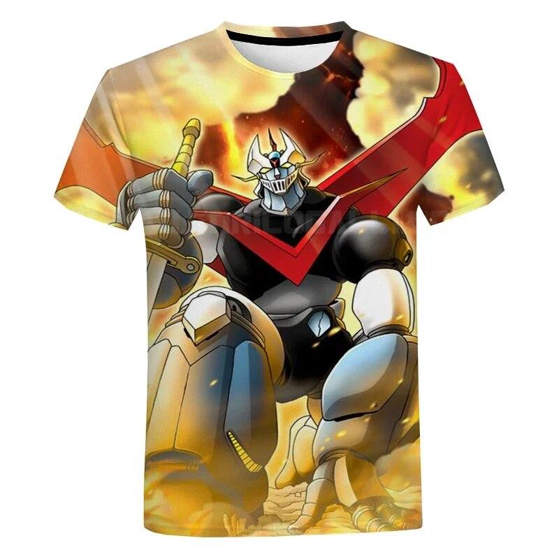 Herren T-Shirt mit 3D-Anime-Druck, Harajuku, lässige Oberteile, Street Fashion, übergroßes T-Shirt