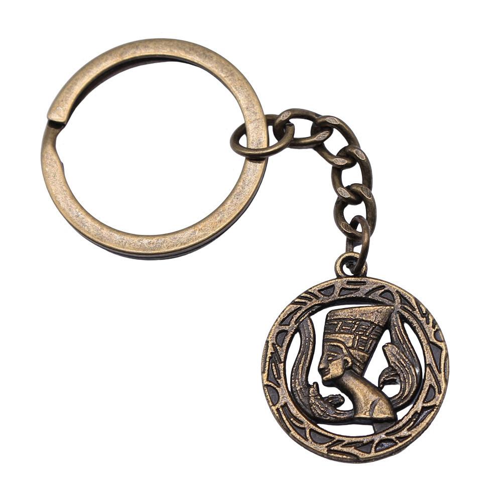Egyptský faraon Klíčenka s přívěskem Starověký faraon Hlavní amulet Kroužek 28 mm