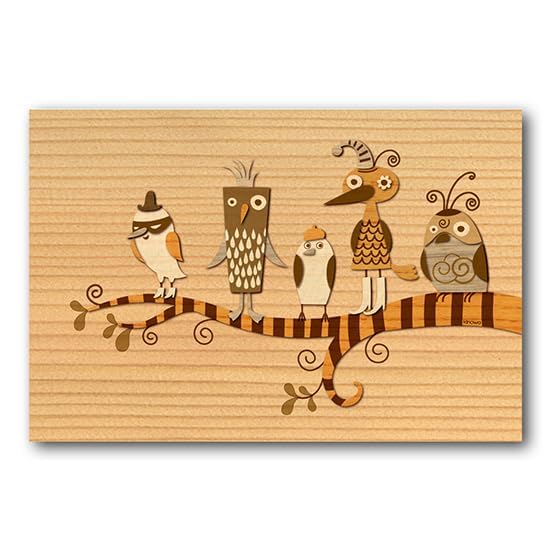 KINOWA Funny Wooden Paper Original Handmade Kit Bird Made in Japan "Five Birds"