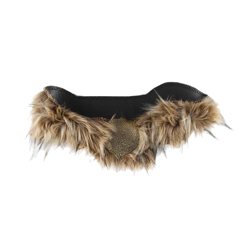 Wavy Gradient Color Fur Belt, Multi-color Long Fur Waist Seal, Light and Fluffy Outfit, Outfit, Outfit Belt