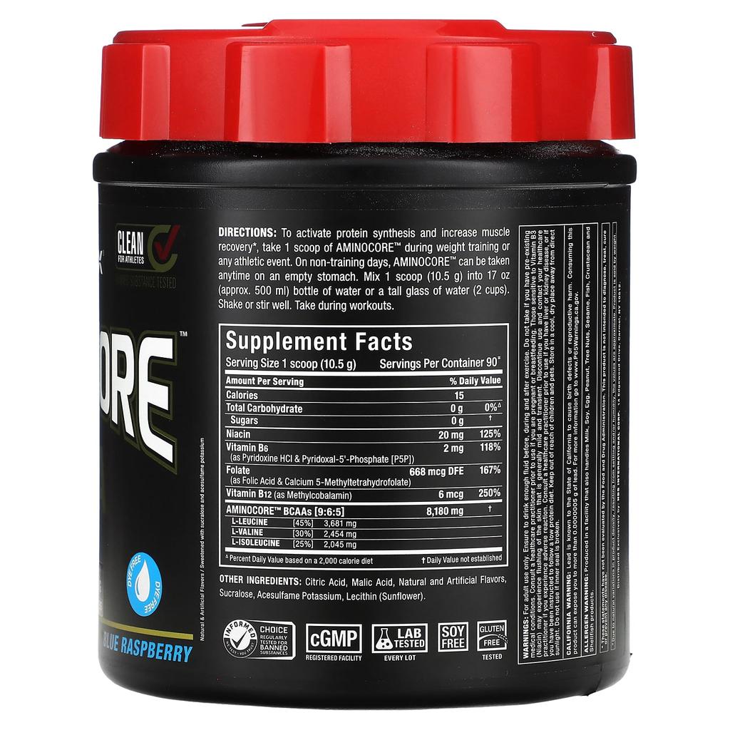 ALLMAX, AMINOCORE BCAA, Blue Raspberry, 2.1 Lb (945 G)