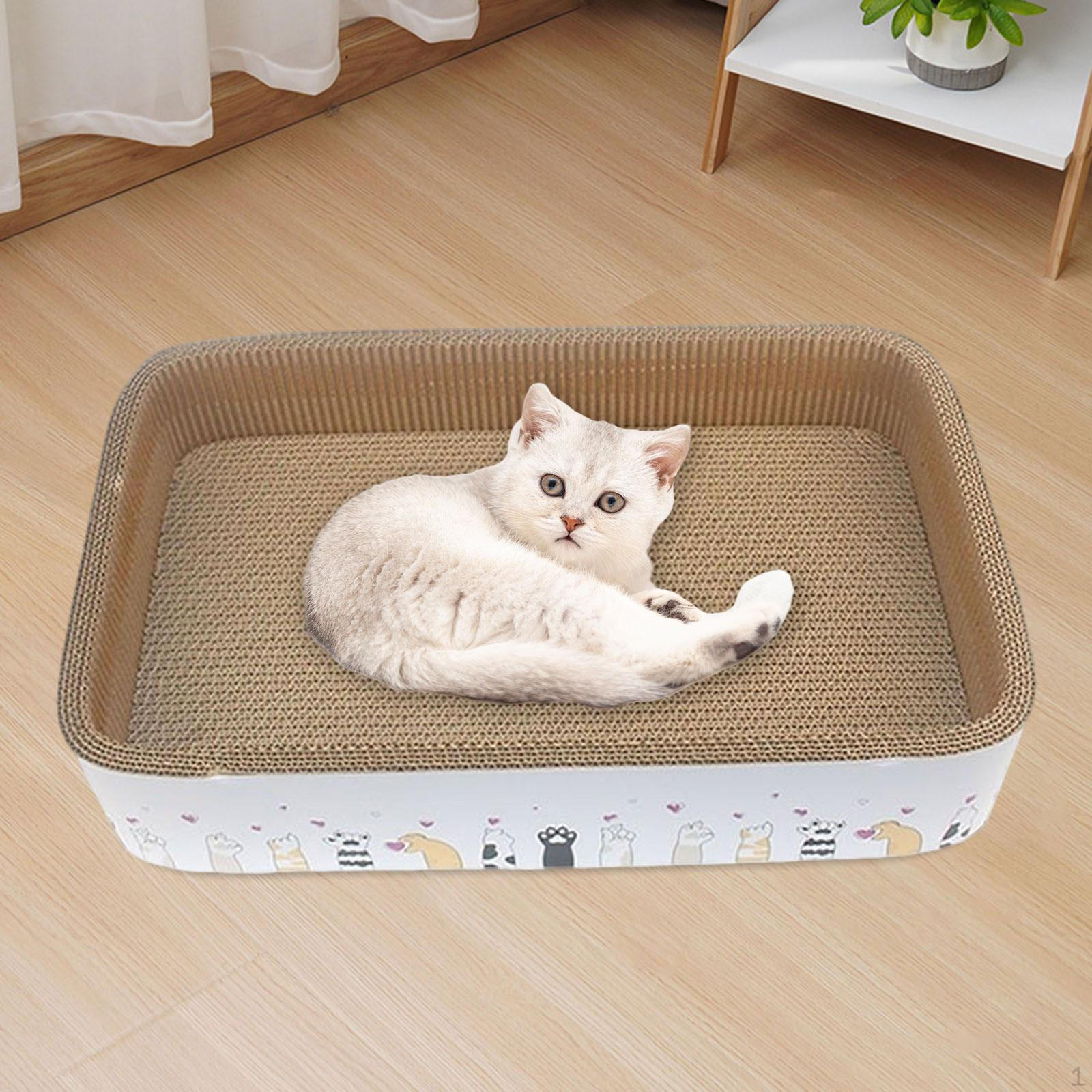 

Cat Scratcher Bed Corrugated Paper Scratching Board Wear Resistant Rectangle Cardboard Pad 50x32x9cm