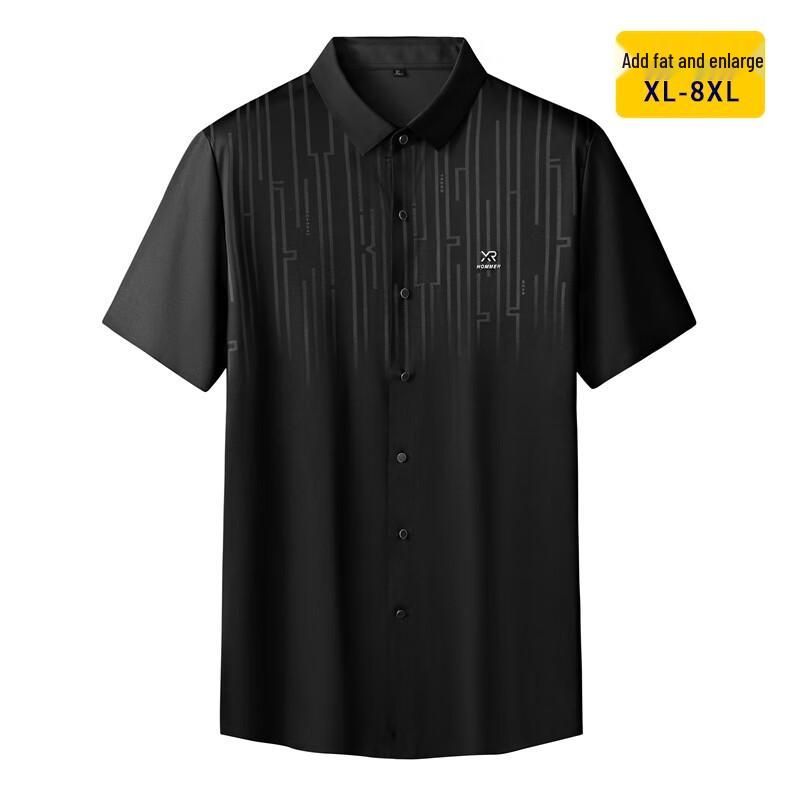 

Men s Plus Size Ice Silk Casual Short Sleeve Shirt 4XL