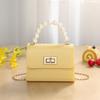Crocodile Print PVC Jelly Crossbody Bag for Kids with Pearl Accent