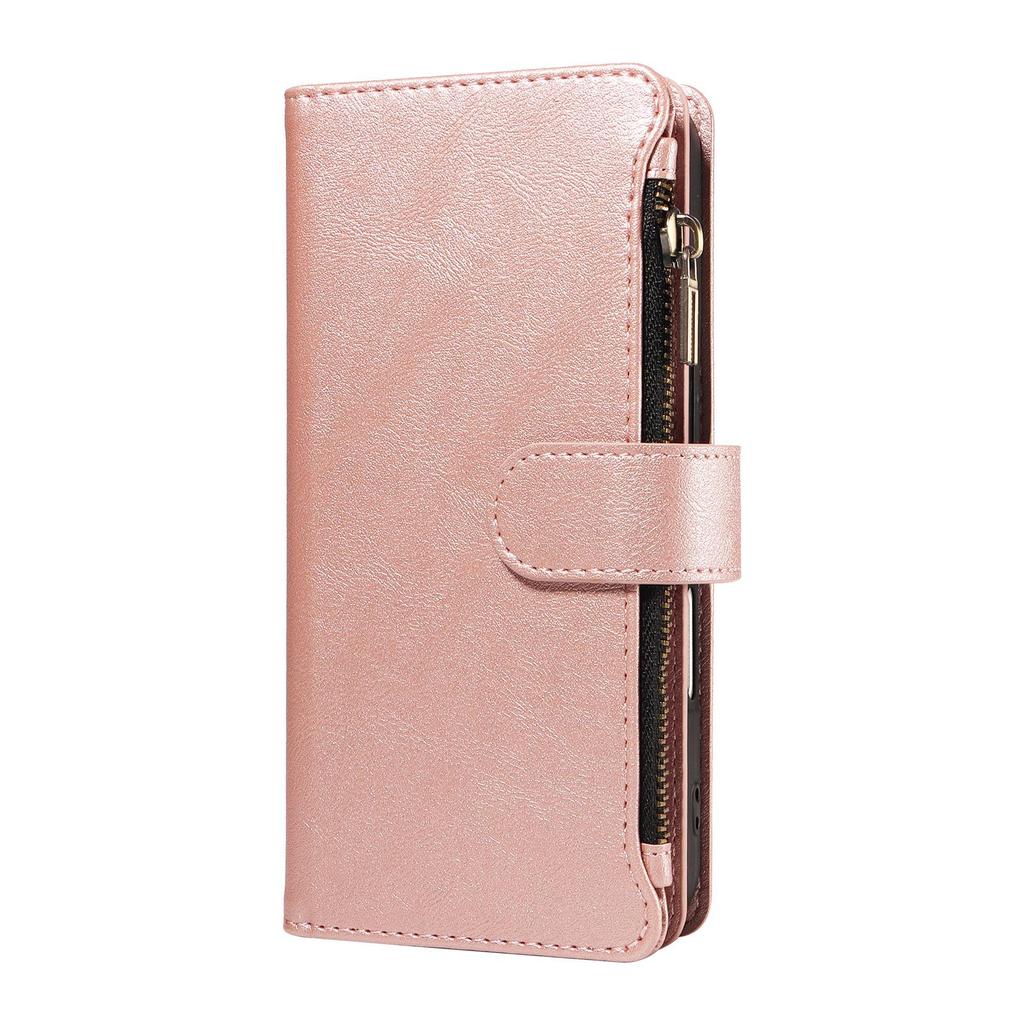 Compatible with Pixel 11 Pro XL, 9-Card Leather Grain Zipper Wallet Case, Google 10A Protective Cover.