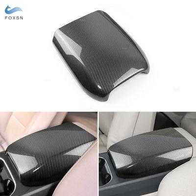 ABS Carbon Fiber Texture Car Styling Interior Center Control Armrest Box Cover Trim For Porsche Cayenne 2018