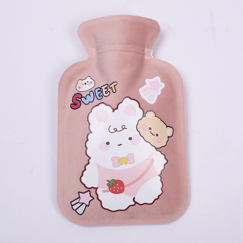 Mini Plush Cartoon Hot Water Bottle for Abdomen - Soft Hand Warmer