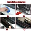 4pcs PVC Rubber Car Door Sill Scuff Covers Anti-scratch Adhesive Plate Autos Step Protector Universal Car Accessories