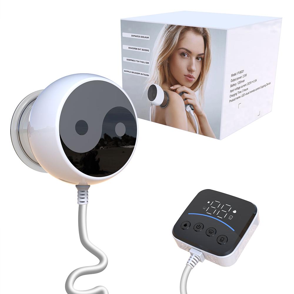 Intelligent Vacuum Cupping Massage Device Led Remote Control Cupping Massager Gua Sha Slimming Body Fat Burner Fatigue Relief