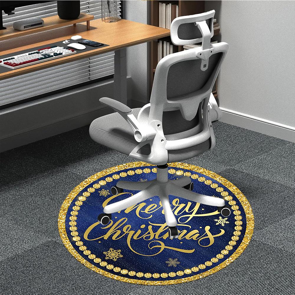 

1pc Merry Christmas Decoration Carpet for Office Non-Slip, Round Carpet, Soft & Comfortable, Carpet for Office, Lightweight Round Floor Mat 80cm