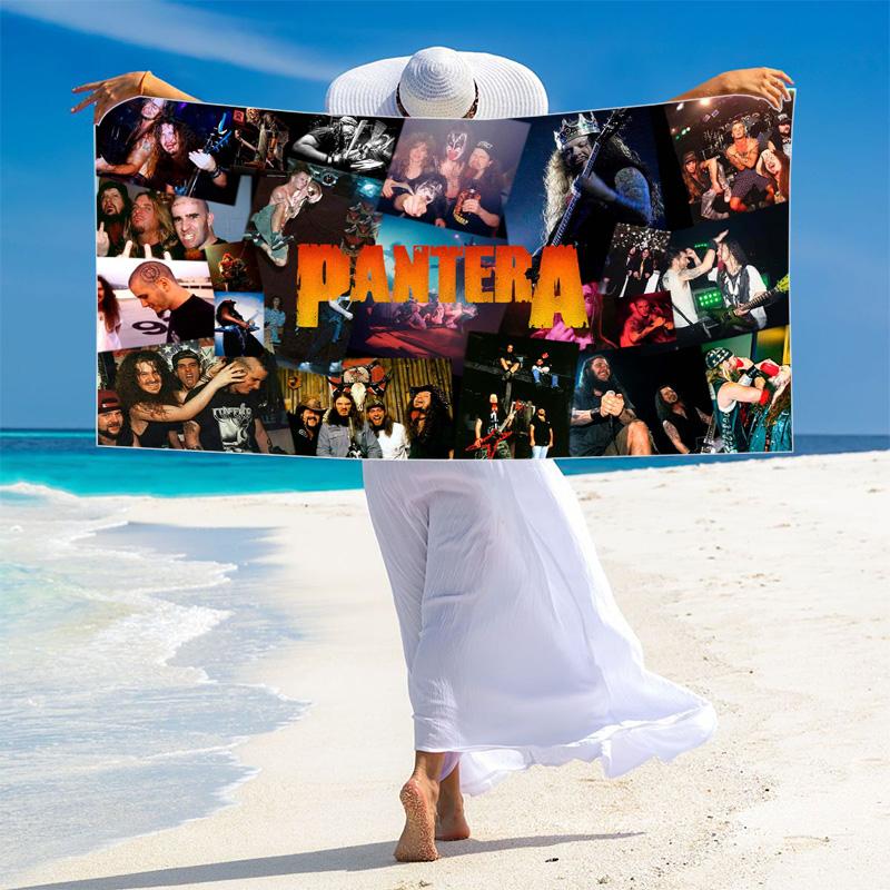 Pantera Band Print Beach Towel, Large Soft Quick Dry Towel for Beach Camping Swimming