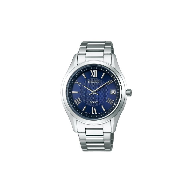 SEIKO DOLCE series 100 meters waterproof solar Quartz titanium strap 39.2mm men s watch blue dial SADZ197 синий