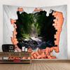 3D Stone Wall Dinosaur Landscape Tapestry Wall Hanging Cartoon Home Decoration Background Cloth Dormitory Living Room Bedroom