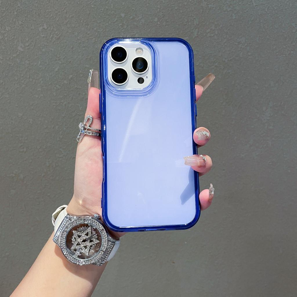 Luxe Heldere Snoepkleurige Schokbestendige Hoes voor iPhone 16 15 14Plus 13 12 11 Pro Max Zachte Bumper Pantser Esthetische Transparante Telefoonhoes