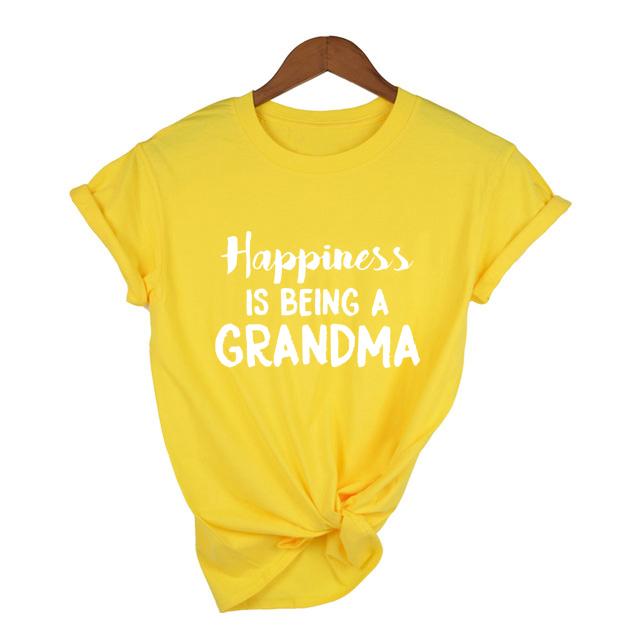 Womens Happiness Is Being A Grandma Tshirt Funny Grandmother Tee For Ladies Grandma Being Shirt Clothes