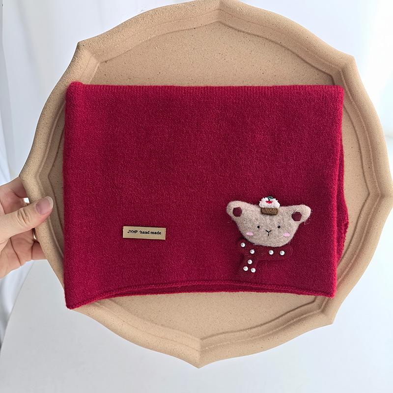 Children's 2025 Winter Red Scarf: Warm, Windproof Neck Gaiter for Girls - Cute and Protective