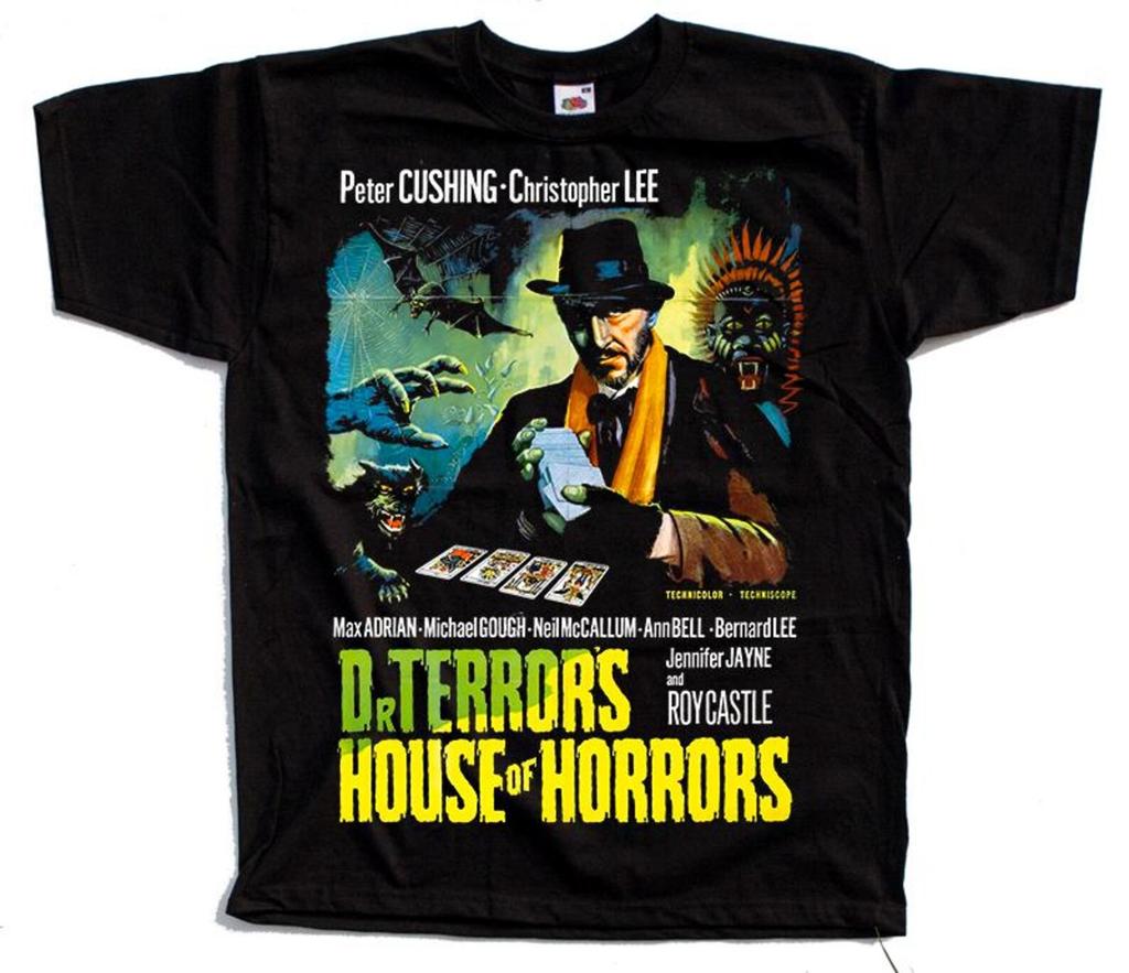 Dr. Terrors House of Horrors Horror Movie Poster T-Shirt Black Vintage Scary All Sizes S-5XL