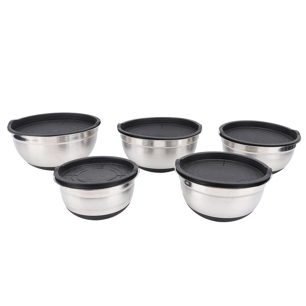 5 Pieces Stainless Steel Bowls with Lids Multipurpose Baking and Mixing Bowl Set for Vegetable