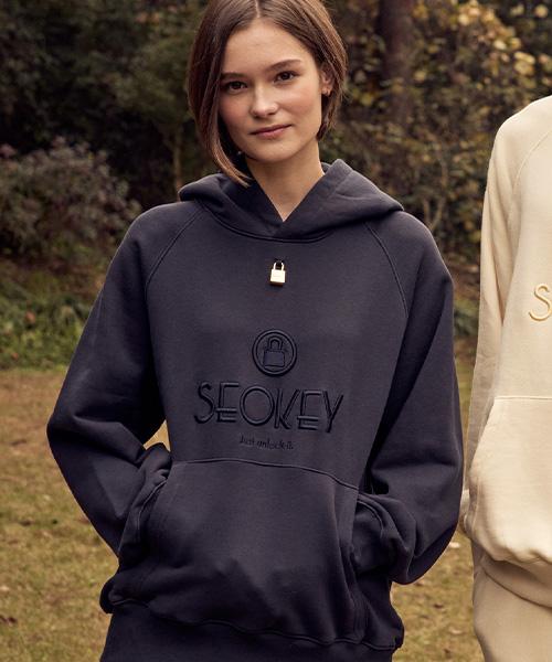 Seoki Padlock Signature Raglan Sleeve Hoodie (Navy) (Unisex) Navy/1