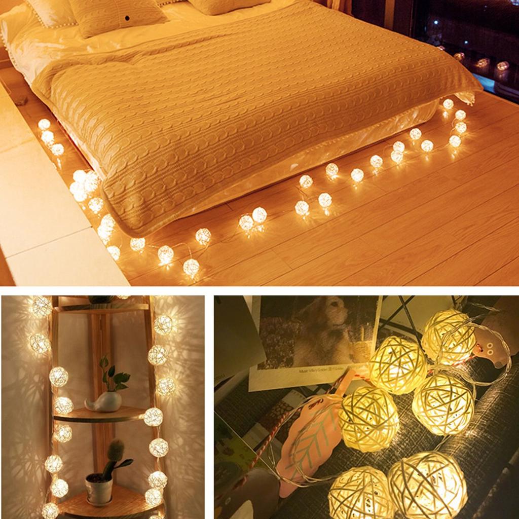 String Lights, 40 LED Bulbs, 5m, Warm White, for Christmas, Parties, Weddings, Birthdays, and Other Decorative Lights, Ball Shape, Waterproof,