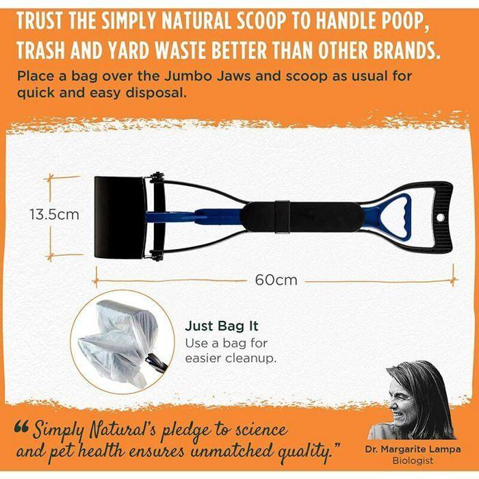 Pelle Ramasse Crottes - JORMFTTE - 60cm - Long Manche - Déjections Canines - Clip pour Chien