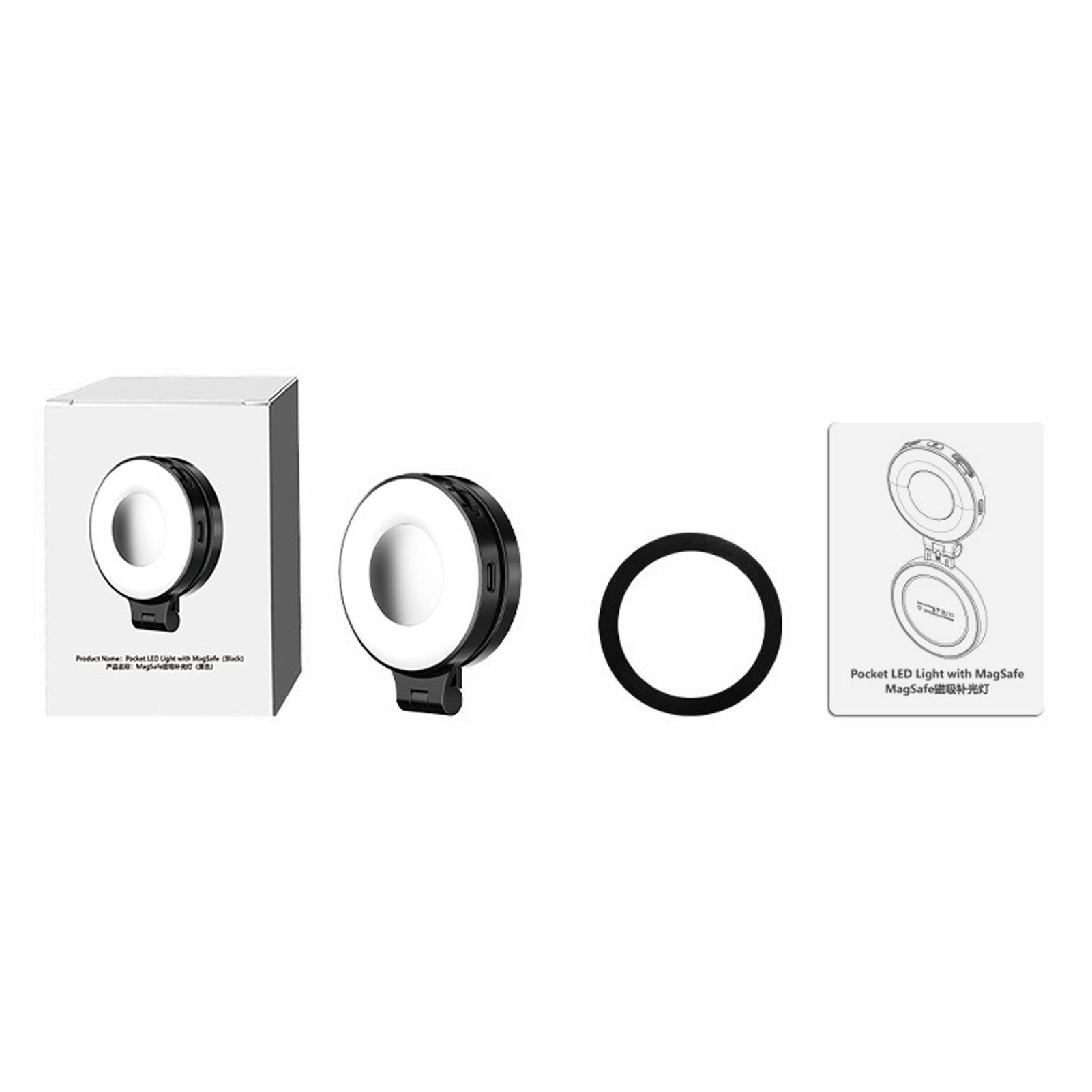 

Magnetic LED Fill Light for Phone Selfie Light Foldable Smartphone Light 2500K-8500K Dimmable Built-in Battery Selfie Mirror