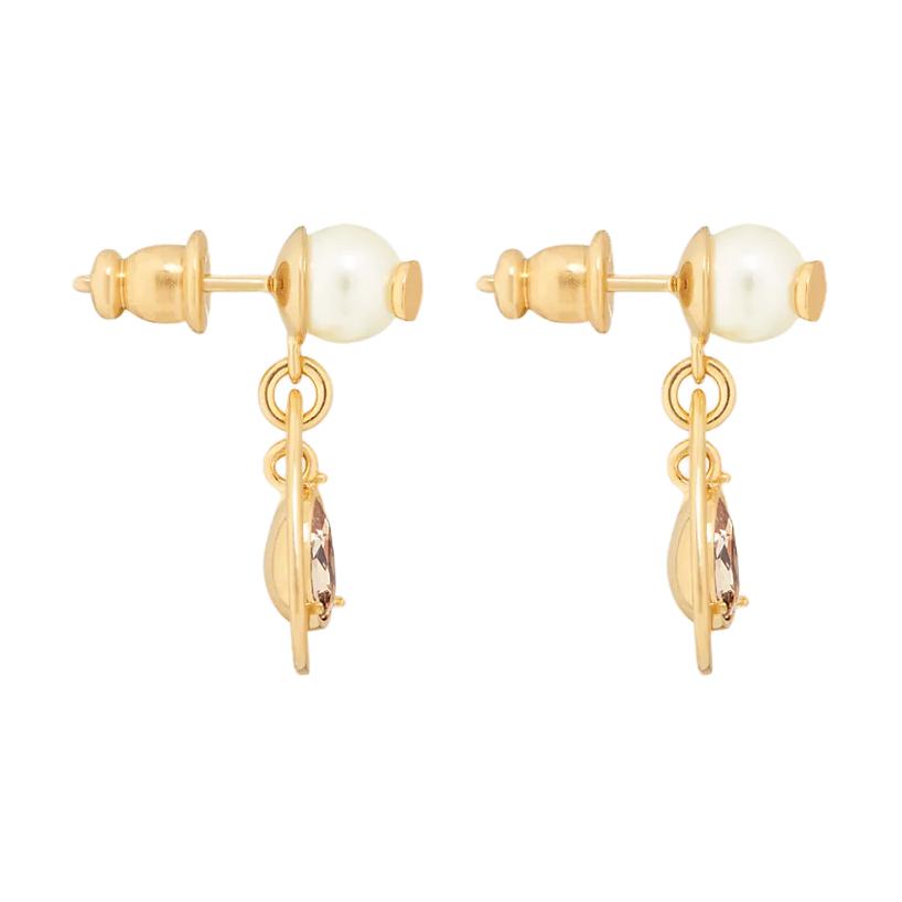 Dior Dewdrop Design Resin Pearl Earrings Women Earrings Gold E4035WOMCY_D01L