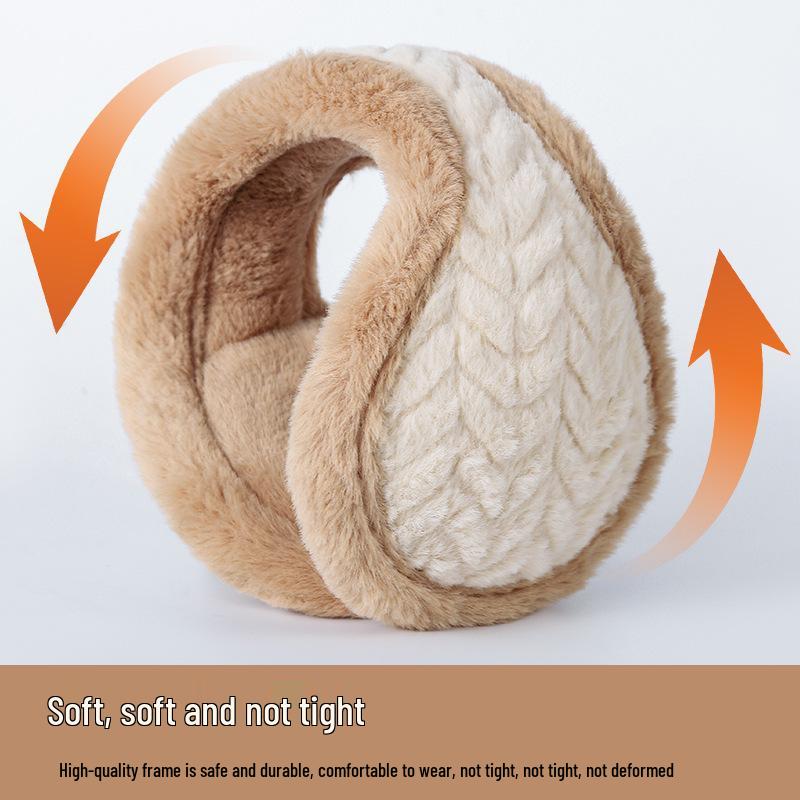 Protetores de Orelha de Pelúcia Dobráveis de Inverno - Quentinhos e Fofos de Pele Sintética de Coelho para Mulheres