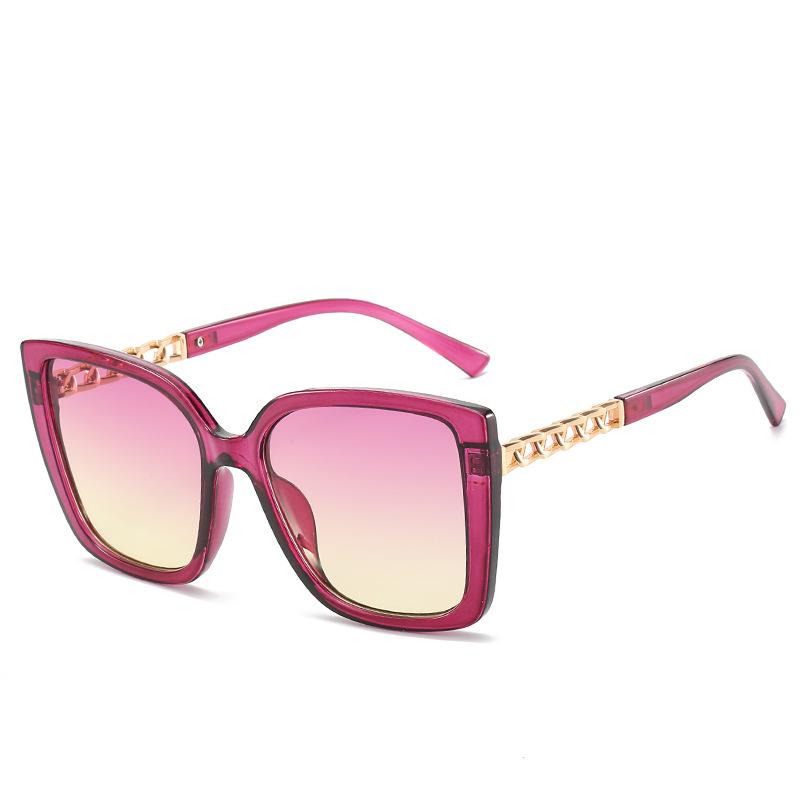 

Модные большие квадратные солнцезащитные очки женские винтажные персонализированные квадратные солнцезащитные очки с цепочкой оттенки украшения уличные очки