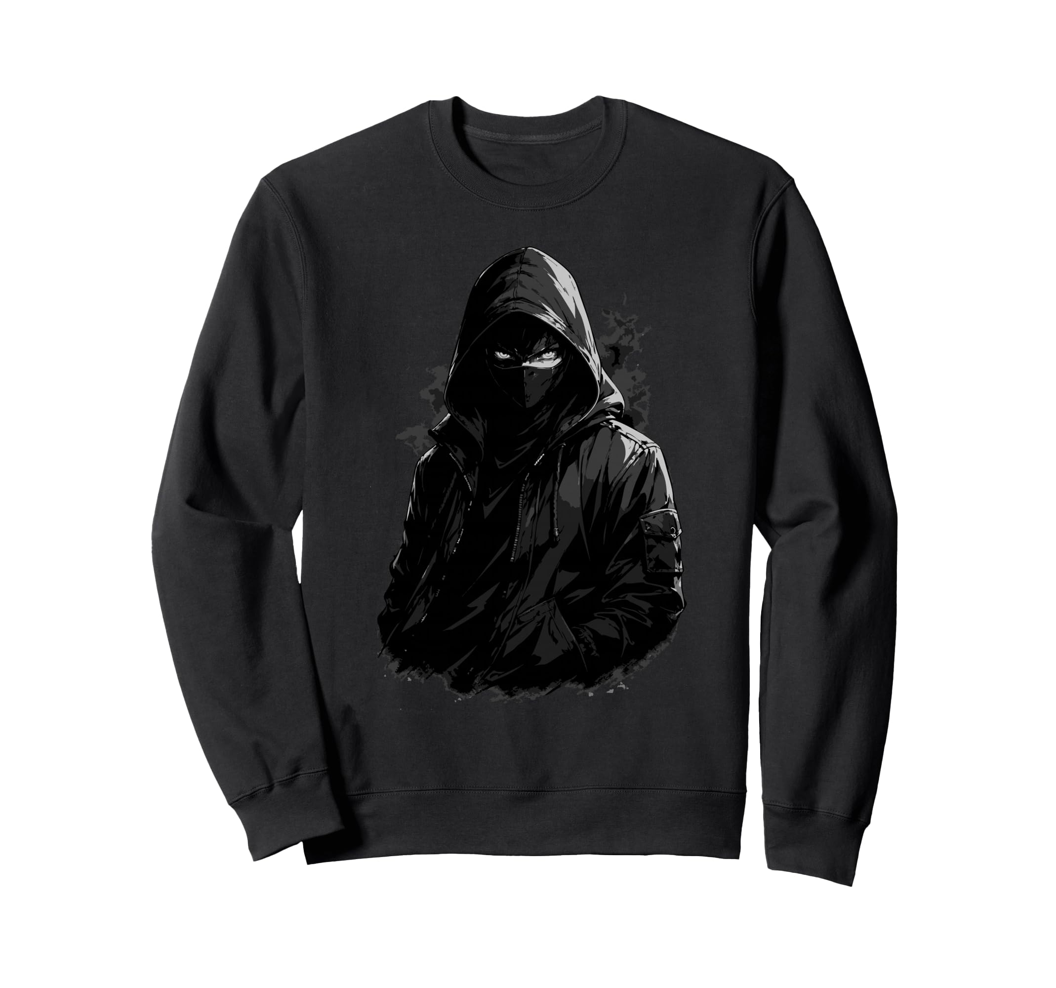Masked Hooded Figure Anime Manga Street Style Sweatshirt чёрный
